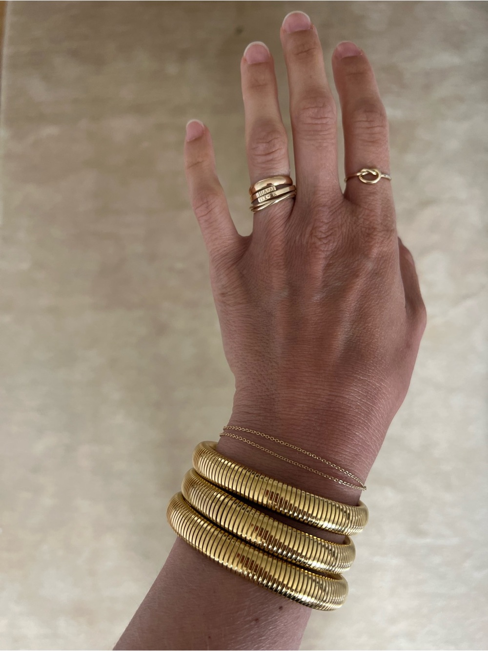 Gold Flexible Snake Chain Bracelets - Picture 2 of 2